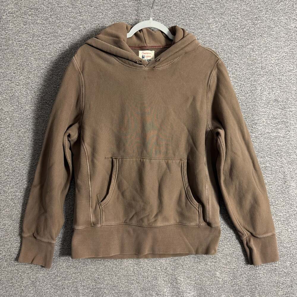 Champion x Todd Snyder Men's Size Medium Brown Terry Cotton Hoodie With Pockets